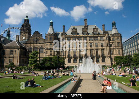 La Peace Gardens, Sheffield South Yorkshire, Inghilterra. Foto Stock