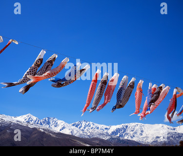 Koinobori, Prefettura di Nagano, Giappone. Foto Stock