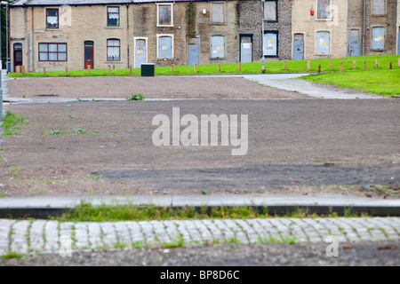 Imbarcati su case abbandonate a Burnley, Lancashire, Regno Unito. Foto Stock