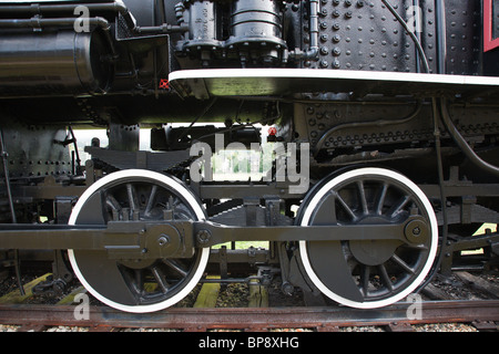 Un 1911 Baldwin 0-6-0 locomotiva a vapore sul display presso la Grand Trunk Railroad Museum in Gorham, New Hampshire USA Foto Stock