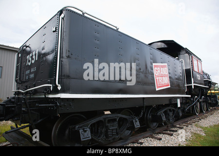 Un 1911 Baldwin 0-6-0 locomotiva a vapore sul display presso la Grand Trunk Railroad Museum in Gorham, New Hampshire USA Foto Stock