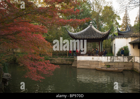 Pagoda nel Giardino degli umili amministratori, Suzhou, Cina. Foto Stock