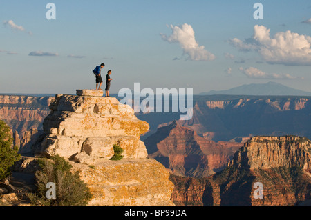 Il Bright Angel point bordo settentrionale del Parco Nazionale del Grand Canyon Arizona Foto Stock