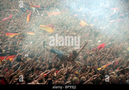 Un campionato europeo di calcio del gioco tra la Germania e la Polonia, Norimberga, Germania Foto Stock