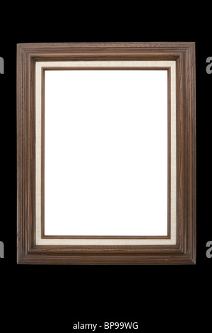 Legno Cornice immagine con sfondo nero Foto Stock