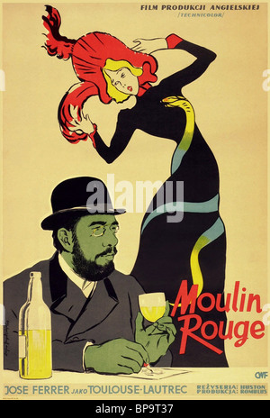 José Ferrer, ZSA ZSA GABOR FILM POSTER, Moulin Rouge, 1952 Foto Stock