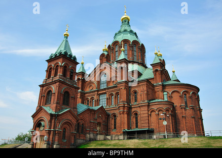 Cattedrale di Uspenski, penisola di Katajanokka, città di Helsinki, Repubblica di Finlandia Foto Stock