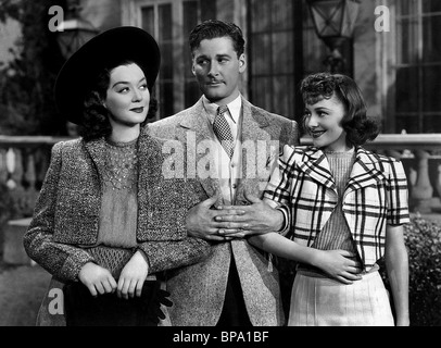 ROSALIND RUSSELL, Errol Flynn, Olivia de Havilland, quattro una folla, 1938 Foto Stock