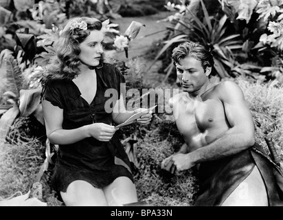 BRENDA JOYCE, LEX BARKER, Tarzan e la fontana magica, 1949 Foto Stock