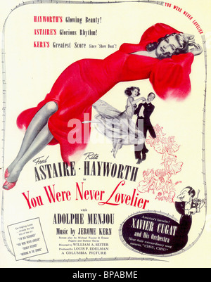 RITA HAYWORTH FILM POSTER VOI NON SONO MAI STATI PIÙ BELLO (1942) Foto Stock