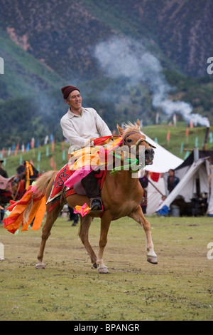 Costume Horse Festival Litang Tibet Cina buddismo Foto Stock