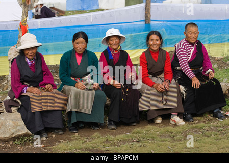 Costume Horse Festival Litang Tibet Cina buddismo Foto Stock