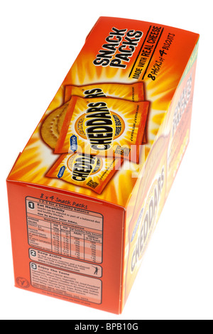 Scatola di Mcvities cheddars cotto Formaggi biscotti otto pacchetti di quattro biscotti Foto Stock