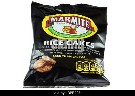 Pacchetto di nero di marmite aromatizzati torte di riso Foto Stock