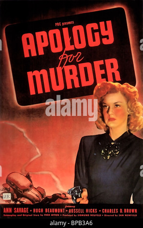 ANN SAVAGE POSTER scuse per omicidio; unico indennizzo (1945) Foto Stock