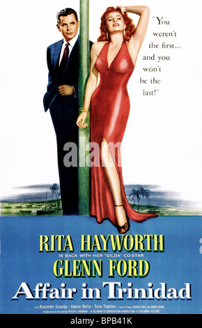 GLENN FORD, Rita Hayworth POSTER, AFFAIR IN TRINIDAD, 1952 Foto Stock