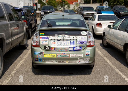 Auto con adesivi per paraurti - USA Foto Stock