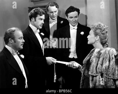 HUGH DEMPSTER, RICHARD GREENE, GEORGE SANDERS, John Sutton, JEANNE CRAIN, la ventola, 1949 Foto Stock