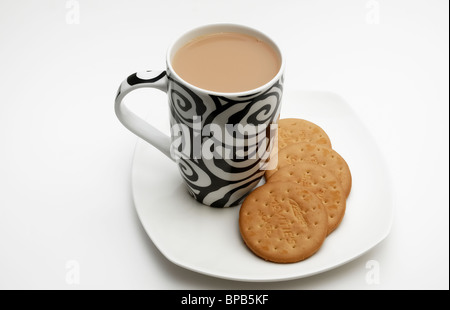 Pausa tè con biscotti e la tazza di tè Foto Stock
