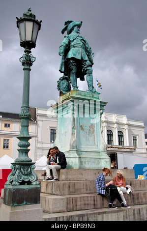 Statua di Gustav Adolfs II, Gustav Adolfs Torg, Göteborg, Västergötland & Bohuslän Provincia, il Regno di Svezia Foto Stock