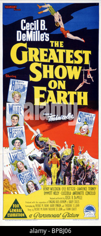 POSTER DEL FILM IL PIÙ GRANDE SPETTACOLO SULLA TERRA (1952) Foto Stock