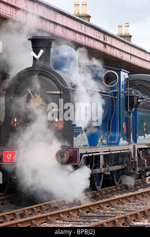 Il Caledonian Railway numero 828 a Aviemore stazione in Scozia. Foto Stock