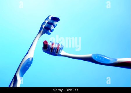 Due spazzolini da denti Foto Stock