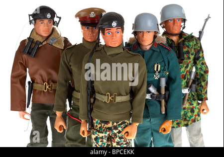 Collezione vintage uomini d'azione incluso basic soldier parlando il comandante tedesco storm trooper paracadutista tedesco comandante del serbatoio Foto Stock