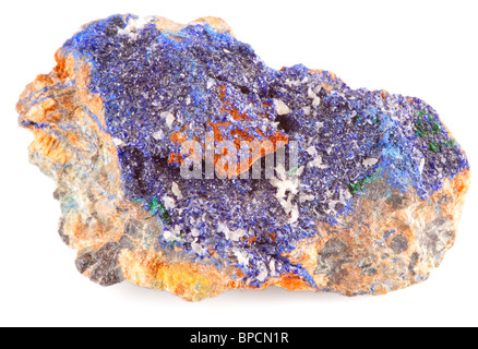 Azurite è un dolce profondo blu minerale di rame prodotto da agenti atmosferici di rame giacimenti Foto Stock