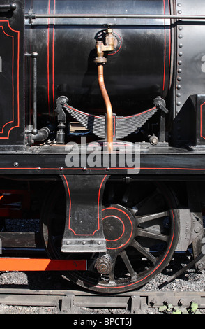 Dettaglio della locomotiva a vapore Twizell sul Tanfield railway, North East England, Regno Unito Foto Stock