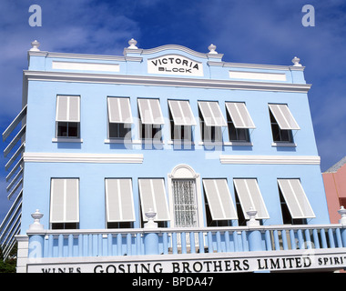 Edificio in stile coloniale, Front Street, Hamilton, parrocchia di Pembroke, Bermuda Foto Stock