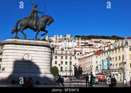 Praça da Figueira square Lisbona Portogallo Foto Stock