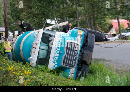 Carrello cemento incidente, , Gabriola , British Columbia, Canada Foto Stock