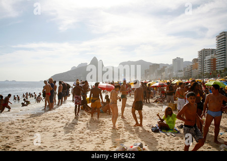 La spiaggia di Ipanema, Rio de Janeiro, Brasile. Foto Stock