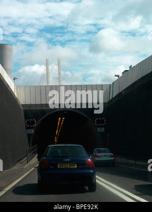 Dartford Kent England vetture al tunnel di Dartford Foto Stock