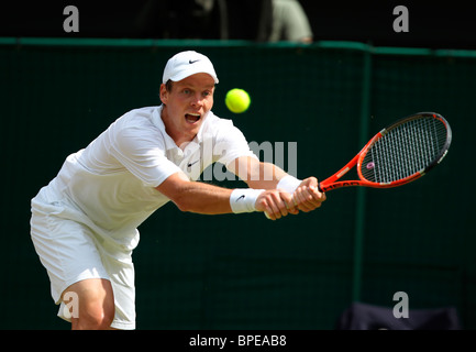 Tomas BERDYCH (CZE) in azione al 2010 campionati di Wimbledon Foto Stock