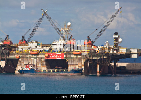 Acergy piper al fianco di quay Las Palmas di Gran Canaria tubazione olio nave posa Foto Stock