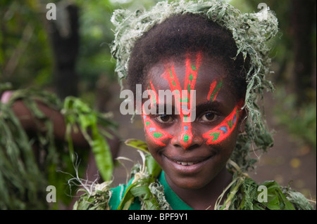 Vanuatu, dell'Isola di Tanna, Fetukai. La magia nera e la Kava Tour di prova, gli abitanti di un villaggio di nativi abito. Signor Foto Stock