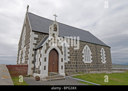 St Michael's RC chiesa esterno, Eriskay, Ebridi Esterne, Western Isles. La Scozia. SCO 6476 Foto Stock