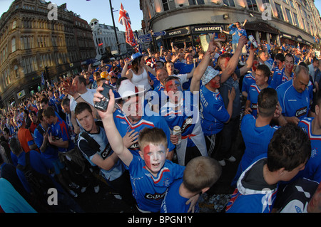 Rangers Football Fans alla finale di Coppa UEFA 2008 in Manchester Foto Stock