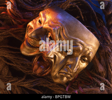 Maschera,maschere,teatro,teatro,felice,triste,tragico,felice,dramma,il simbolo,buona,male,commedia,Roman,Greci,mostra Foto Stock