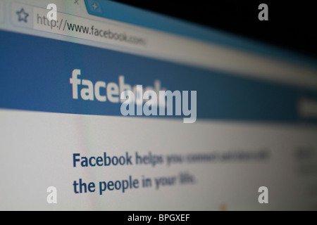 Il social network Facebook website splash screen e il logo Foto Stock
