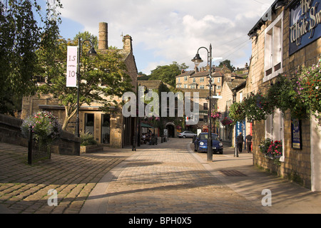 Centro storico, Ponte Gate, Hebden Bridge, West Yorkshire, Inghilterra, Regno Unito Foto Stock