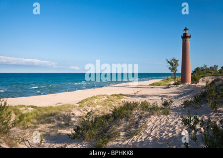 Il faro di Little Sable Point, Silver Lake Michigan State Park, Lower Peninsula Great Lakes, splendido paesaggio nessuno in posizione orizzontale negli Stati Uniti ad alta risoluzione Foto Stock