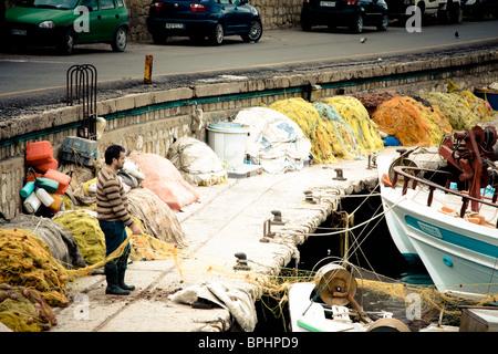 Il vecchio porto veneziano in Heraklion, Creta, Grecia. Foto Stock