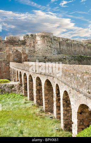 Methoni fortezza veneziana in primavera nel Peloponneso, Grecia. Foto Stock