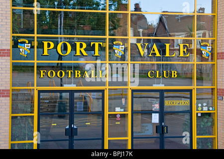 Port Vale Football Club le porte di ingresso Burslem Stoke-on-Trent Staffordshire REGNO UNITO Foto Stock
