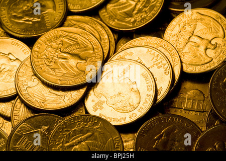 Noi monete close up shot Foto Stock