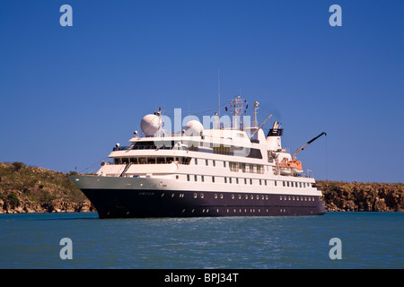 Aussie expedition cruiser Orion al punto zattera regione di Kimberley Australia Occidentale Foto Stock