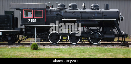 Un 1911 Baldwin 0-6-0 locomotiva a vapore sul display presso la Grand Trunk Railroad Museum in Gorham, New Hampshire USA Foto Stock